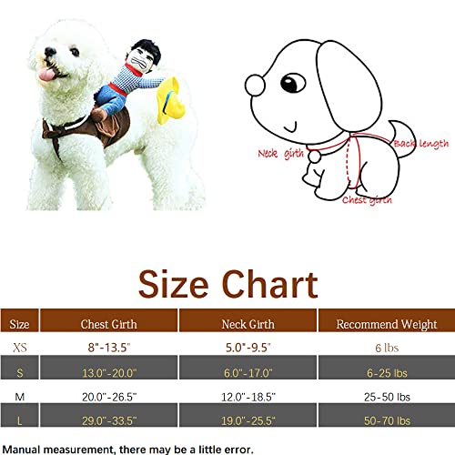 NACOCO Cowboy Rider Dog Costume for Dogs Clothes Knight Style with Doll and Hat for Halloween Day Pet Costume (L) from NACOCO