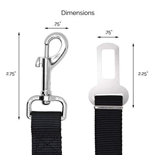 Dog Seat Belt Pet Dog Cat Car Seatbelt Safety Tether - 2 Pack - Adjustable Harness Belts Pet Leash - Heavy Duty Nylon Seatbelts - Universal Fit Cars Truck SUV by Duke & Dixie