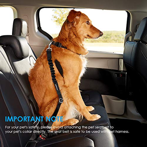 URPOWER Dog Seat Belt 2 Pack Dog Car Seatbelts Adjustable Pet Seat Belt for Vehicle Nylon Pet Safety Seat Belts Heavy Duty & Elastic & Durable Car Seat Belt for Dogs, Cats and Pets from URPOWER