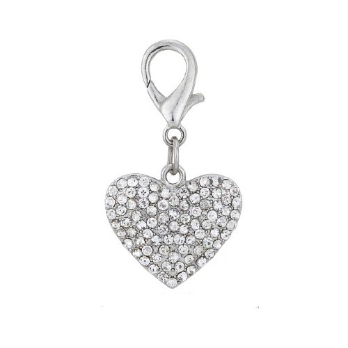 PETFAVORITES Couture Designer Fancy Bling Rhinestone Heart Pet Cat Dog Necklace Collar Charm Pendant Jewelry (Crystal) from PETFAVORITES