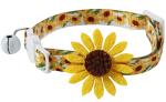 Yellow Cat Collar with Removable Sunflower Charm