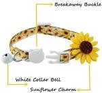 Yellow Cat Collar with Removable Sunflower Charm