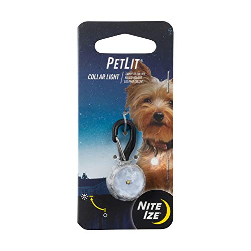 Nite Ize PetLit LED Collar Light, Dog Or Cat Collar Light, Replaceable Batteries, White LED Jewel Design by Nite Ize