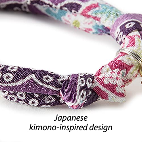 Necoichi Chirimen Hanabi Fireworks Cat Collar (Purple) by Necoichi