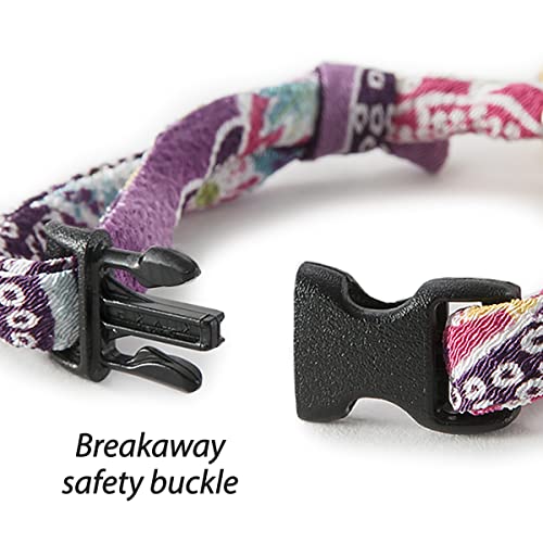 Necoichi Chirimen Hanabi Fireworks Cat Collar (Purple) by Necoichi
