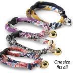 Purple Necoichi Chirimen Fireworks Cat Collar
