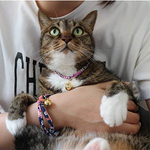 Necoichi Chirimen Hanabi Fireworks Cat Collar (Purple) by Necoichi