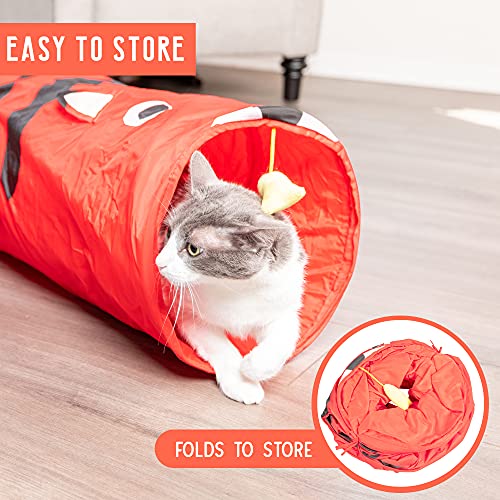Multi Cat Tunnel with Crinkle Feather String for Pets