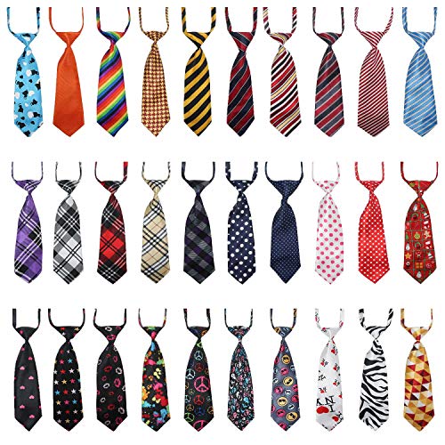 Segarty Dog Neck Ties, 30 PCS Dog Neckties, Adjustable Dog Ties and Bows for Medium Large Dog, Bulk Pet Bow Ties Collar Dog Grooming Accessories for Male Boy Dogs Holiday Birthday Wedding Costumes from Segarty