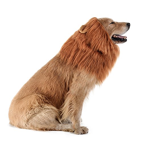 TOMSENN Dog Lion Mane - Realistic & Funny Lion Mane for Dogs - Complementary Lion Mane for Dog Costumes - Lion Wig for Medium to Large Sized Dogs Lion Mane Wig for Dogs from Tomsenn