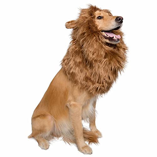 Pet Krewe Dog Lion Mane Halloween Costume â Fits Neck Size 13â- 32â- Lion Mane for Small Dogs â Ideal for Halloween, Dog Birthday, Dog Cosplay, Dog Outfits, Pet Clothes (Large) from Pet Krewe