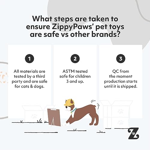 ZippyPaws - Skinny Peltz No Stuffing Squeaky Plush Dog Toy, Fox, Raccoon, and Squirrel - Large from ZippyPaws
