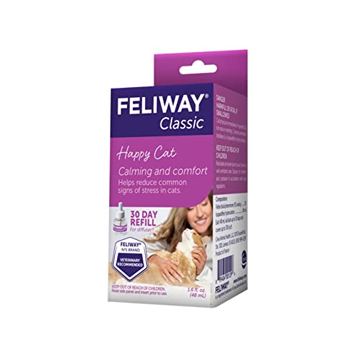 Feliway Classic Calming Diffuser Refill (1 Pack, 48 ml) | Reduce Problem, Scratching, Spraying, and Fighting | Constant Calm & Comfort At Home from Central Garden & Pet