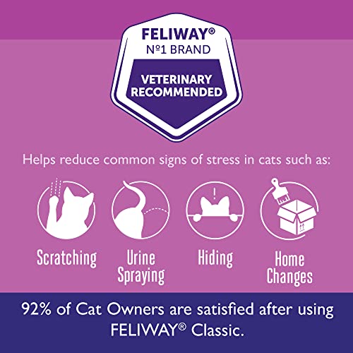 Feliway Classic Calming Diffuser Refill (1 Pack, 48 ml) | Reduce Problem, Scratching, Spraying, and Fighting | Constant Calm & Comfort At Home from Central Garden & Pet