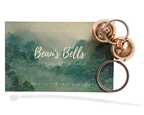 2 Extra Loud Cat & Dog Bells | Pet Tracker | Save Birds & Wildlife | Luxury Handmade Copper | Beau's Bells (Small) from Beau's