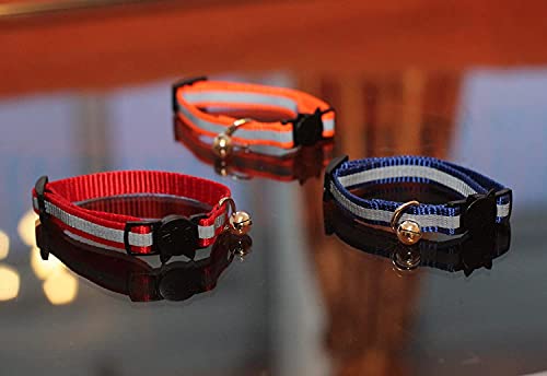 Upgraded Version - Reflective Cat Collar with Bell, Set of 6, Solid & Safe Collars for Cats, Nylon, Kitty Collars, Pet Collar, Breakaway Cat Collar, Free Replacement (6-Pack) from Bemix Pets
