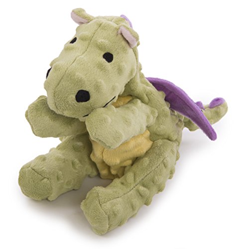 goDog Dragon With Chew Guard Technology Tough Plush Dog Toy, Lime, Large by Sherpa