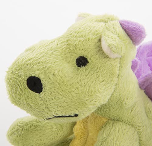 goDog Dragon With Chew Guard Technology Tough Plush Dog Toy, Lime, Large by Sherpa