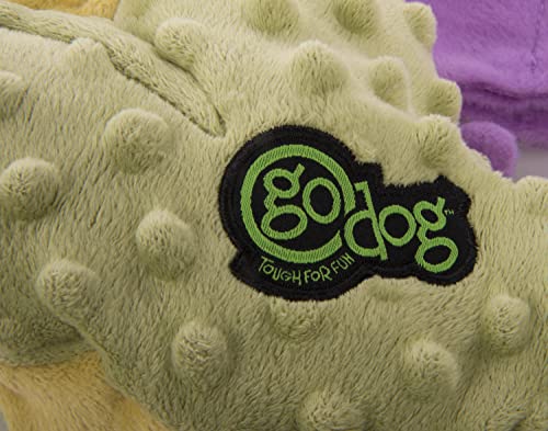 goDog Dragon With Chew Guard Technology Tough Plush Dog Toy, Lime, Large by Sherpa