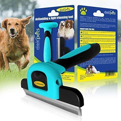 DakPets Pet Grooming Brush Effectively Reduces Shedding by up to 95% Professional Deshedding Tool for Dogs and Cats from DakPets