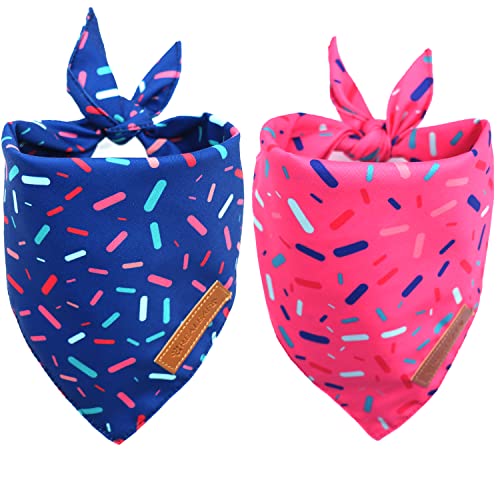 Realeaf Dog Birthday Bandanas - Blue and Pink