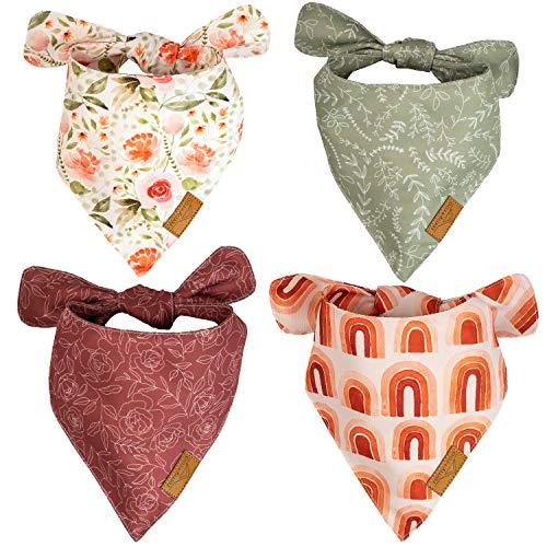 Remy+Roo Dog Bandanas - Rubi Set | Premium Fabric | Unique Shape | Adjustable Fit | Multiple Sizes