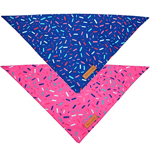 Realeaf Dog Birthday Bandanas - Blue and Pink