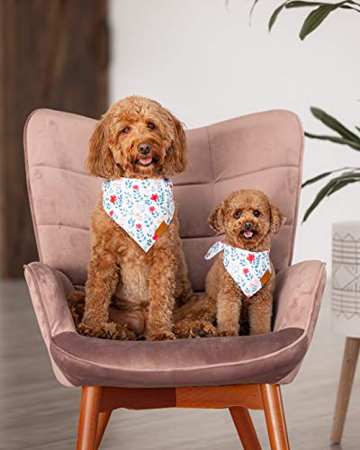 Remy+Roo Dog Bandanas - Elise Set | Premium Fabric | Adjustable Fit