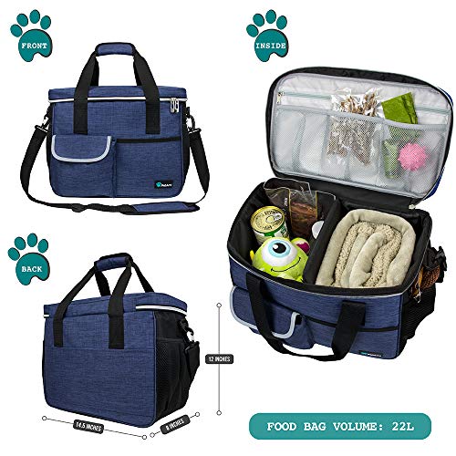 PetAmi Dog Travel Bag with Food Container and Bowls
