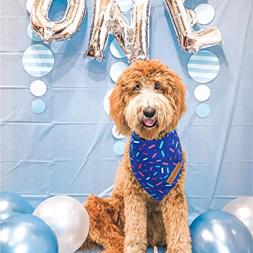 Realeaf Dog Birthday Bandanas - Blue and Pink