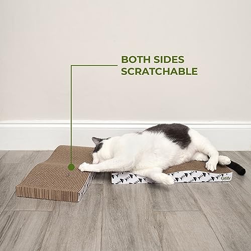 2-Pack Reversible Corrugated Cat Scratcher - Ultimate Playtime