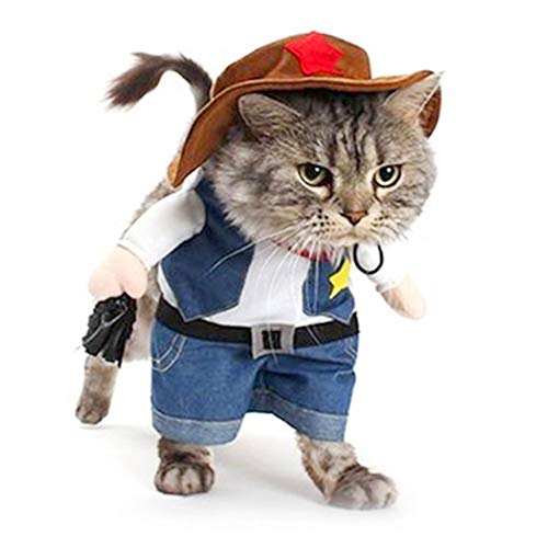 Meihejia Cat Cowboy Costume Hat Funny Costume for Cats & Small Dogs from MHJ