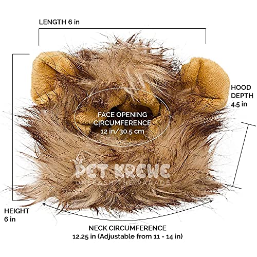 Pet Krewe Cat Lion Mane Halloween Costume â Fits Neck Size 8â-14 - Lion Costume for Small Cats and Kittens â Ideal for Halloween, Cat Birthday, Cat Cosplay, Cat Outfits, Pet Clothes from Pet Krewe