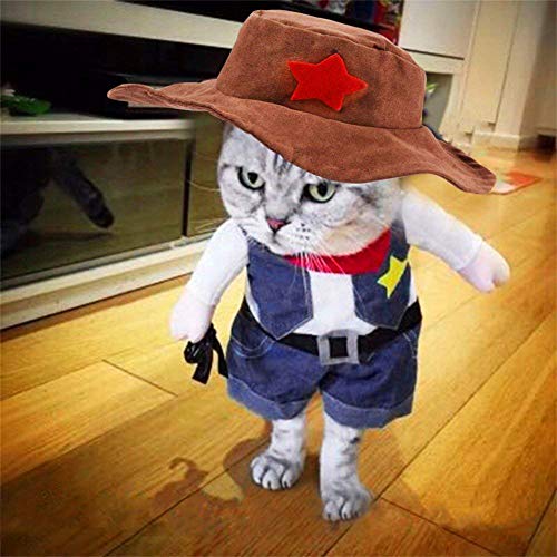 Meihejia Cat Cowboy Costume Hat Funny Costume for Cats & Small Dogs from MHJ