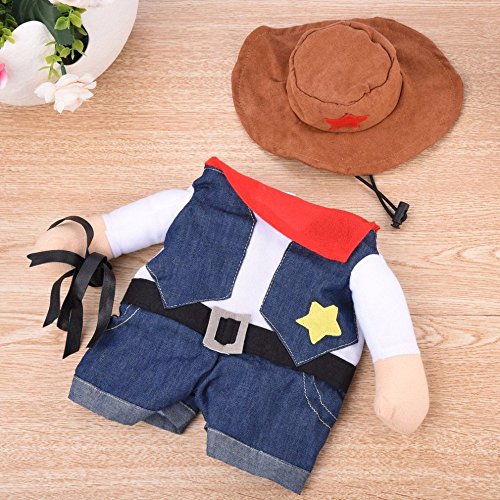 Meihejia Cat Cowboy Costume Hat Funny Costume for Cats & Small Dogs from MHJ