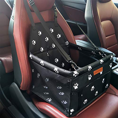 SWIHELP Pet Car Booster Seat Travel Carrier Cage, Oxford Breathable Folding Soft Washable Travel Bags for Dogs Cats or Other Small Pet by SWIHELP