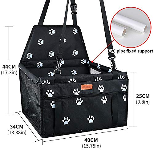 SWIHELP Pet Car Booster Seat Travel Carrier Cage, Oxford Breathable Folding Soft Washable Travel Bags for Dogs Cats or Other Small Pet by SWIHELP