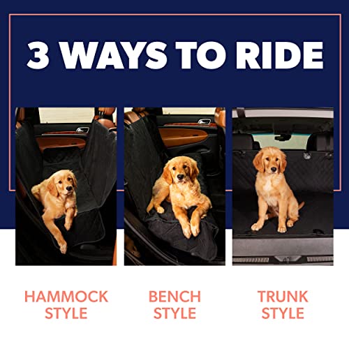 Dog Back Seat Cover Protector Waterproof Scratchproof Nonslip Hammock for Dogs Backseat Protection Against Dirt and Pet Fur Durable Pets Seat Covers for Cars & SUVs (Black) from Active Pets