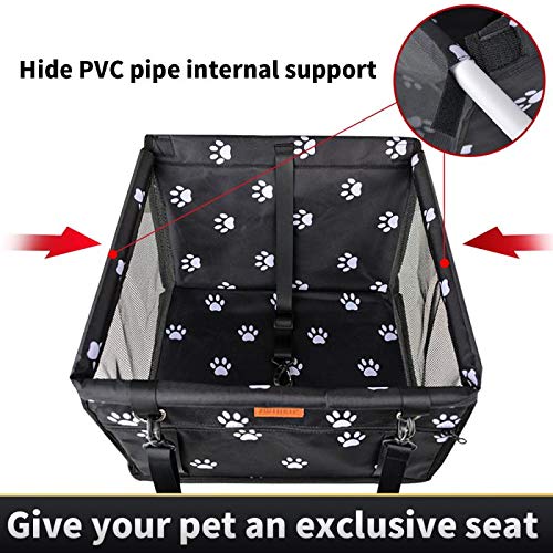 SWIHELP Pet Car Booster Seat Travel Carrier Cage, Oxford Breathable Folding Soft Washable Travel Bags for Dogs Cats or Other Small Pet by SWIHELP