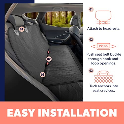 Dog Back Seat Cover Protector Waterproof Scratchproof Nonslip Hammock for Dogs Backseat Protection Against Dirt and Pet Fur Durable Pets Seat Covers for Cars & SUVs (Black) from Active Pets
