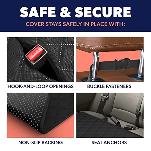 Dog Back Seat Cover Protector Waterproof Scratchproof Nonslip Hammock for Dogs Backseat Protection Against Dirt and Pet Fur Durable Pets Seat Covers for Cars & SUVs (Black) from Active Pets