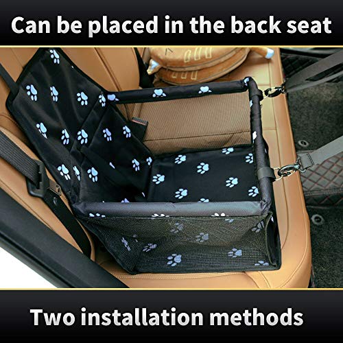 SWIHELP Pet Car Booster Seat Travel Carrier Cage, Oxford Breathable Folding Soft Washable Travel Bags for Dogs Cats or Other Small Pet by SWIHELP