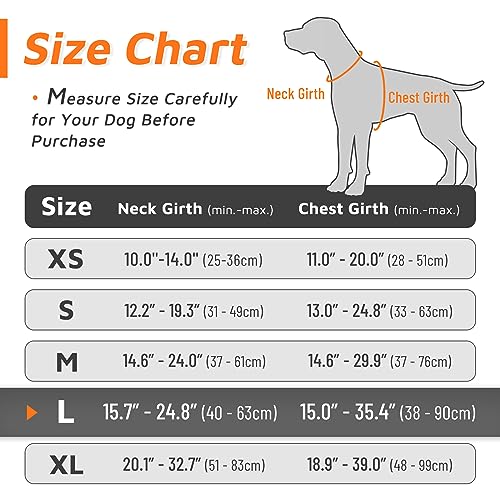 Eagloo Dog Harness No Pull, Walking Pet Harness with 2 Metal Rings and Handle Adjustable Reflective Breathable Oxford Soft Vest Easy Control Front Clip Harness Outdoor for Large Dogs Orange by HOMEIN CO.,LTD