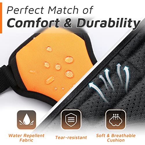 Eagloo Dog Harness No Pull, Walking Pet Harness with 2 Metal Rings and Handle Adjustable Reflective Breathable Oxford Soft Vest Easy Control Front Clip Harness Outdoor for Large Dogs Orange by HOMEIN CO.,LTD