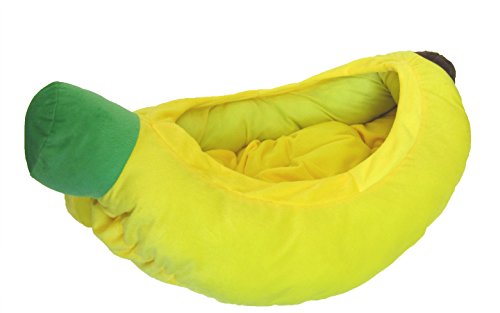 YML Banana Pet Bed, Vibrant Yellow, 31x20x8