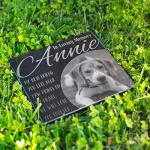 Custom Granite Pet Memorial Stone with Photo