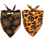 Halloween Dog Bandanas 2 Pack - Pumpkin & Spider Web