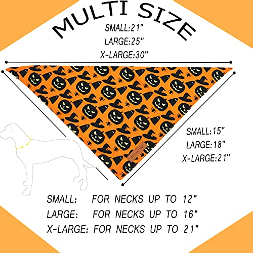 Halloween Dog Bandanas Set, Festive Reversible Scarf