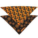 Halloween Dog Bandanas 2 Pack - Pumpkin & Spider Web