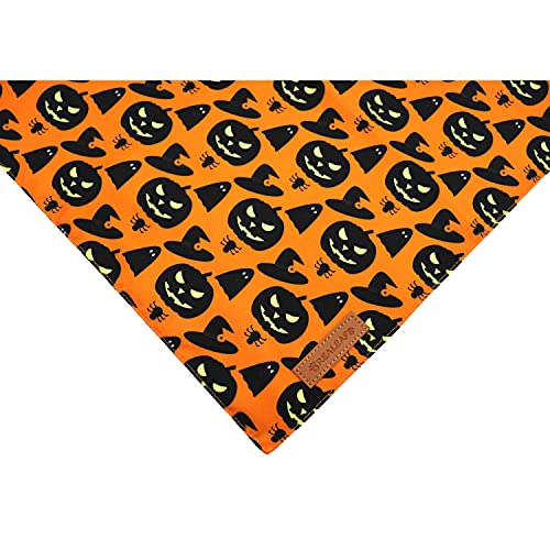 Halloween Dog Bandanas Set, Festive Reversible Scarf
